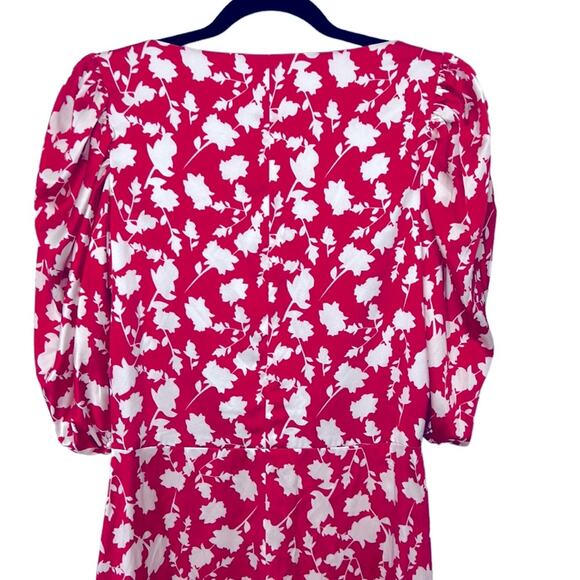 Never A Wallflower Shadow Floral Red & White Dress Size XS NWT - Picture 6 of 7